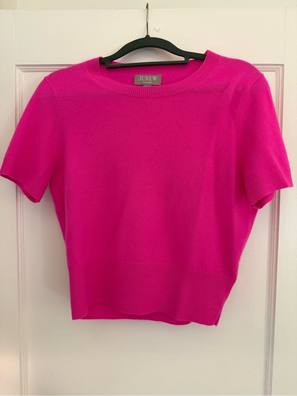 J. Crew Shrunken Cashmere T-Shirt in Wild Peony LIKE NEW